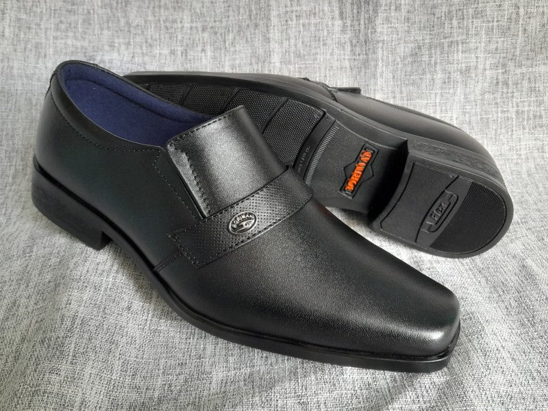 Mocasines de punta dubay para hombre, color negro, pintados a mano (ID#C091-NEGRO)