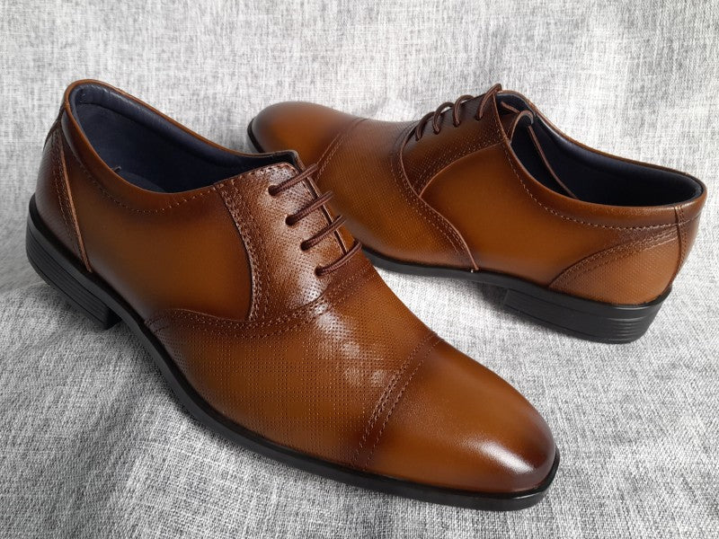 Zapatos Oxford de punta americana para hombre en color apache, pintados a mano (ID#RK65-APACHE)