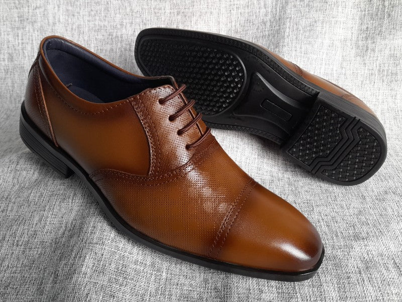 Zapatos Oxford de punta americana para hombre en color apache, pintados a mano (ID#RK65-APACHE)