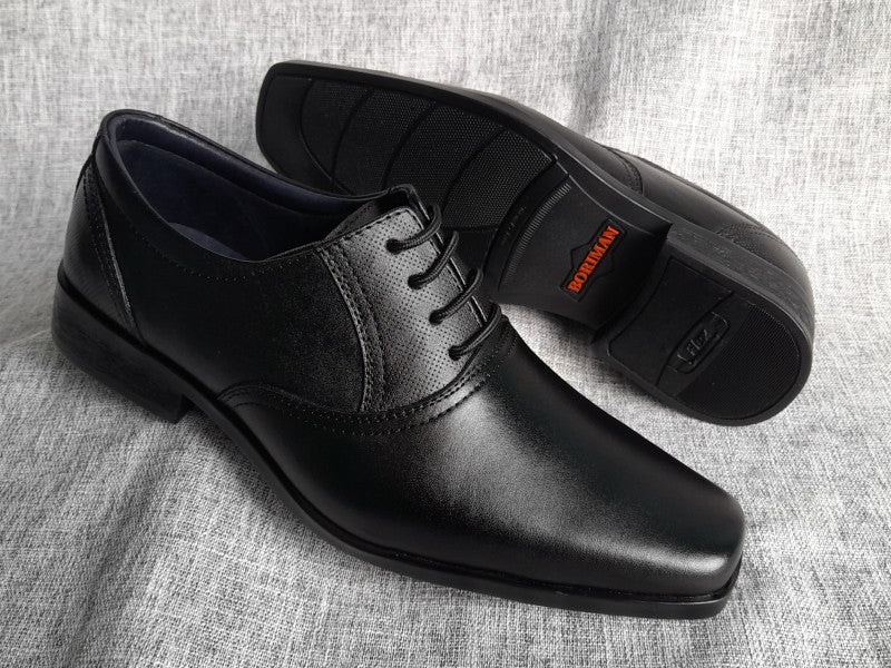 Zapatos Oxford de punta dubay para hombre, color negro, pintados a mano (ID#C045-NEGRO)