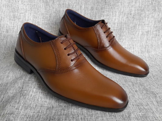 Zapatos Oxford de punta americana para hombre en color apache, pintados a mano (ID#RK45-APACHE)